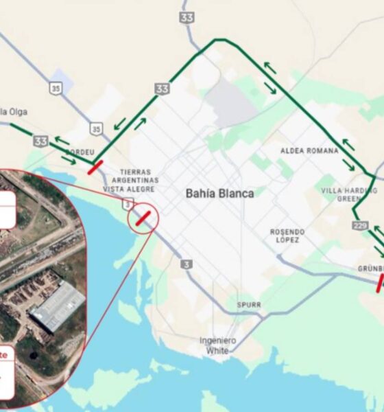 Establecen nuevos límites para los puentes en la ruta nacional 3 en el acceso a Bahía