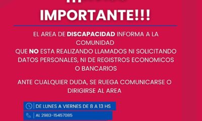 Alerta preventiva: el Área de Discapacidad advierte sobre maniobras de estafas telefónicas