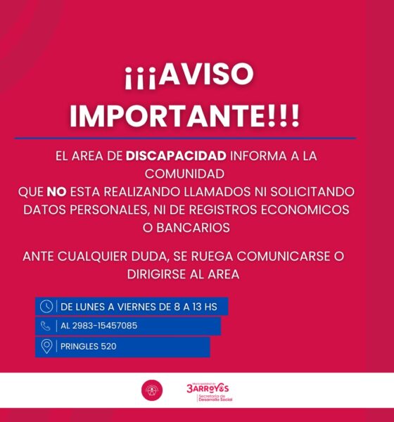 Alerta preventiva: el Área de Discapacidad advierte sobre maniobras de estafas telefónicas