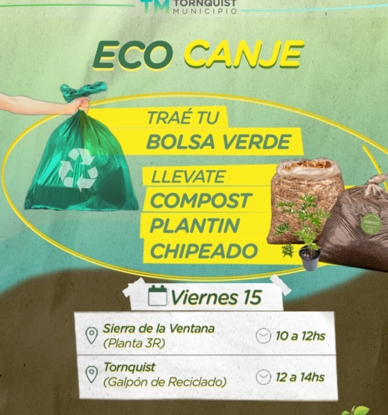 Se viene una jornada de ecocanje en Tornquist y Sierra de la Ventana