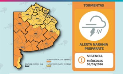 Emergencia meteorológica: Alerta naranja en Tornquist y suspensión de actividades.
