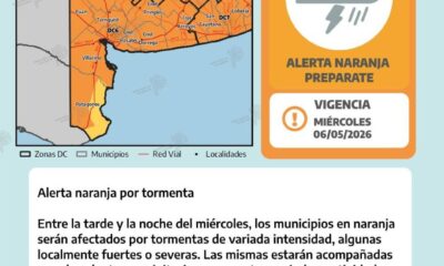 Bahía Blanca, bajo alerta naranja por tormentas previstas para esta tarde