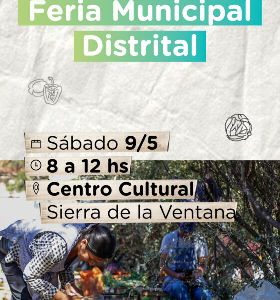 Feria Municipal Distrital, este sábado en Sierra de la Ventana