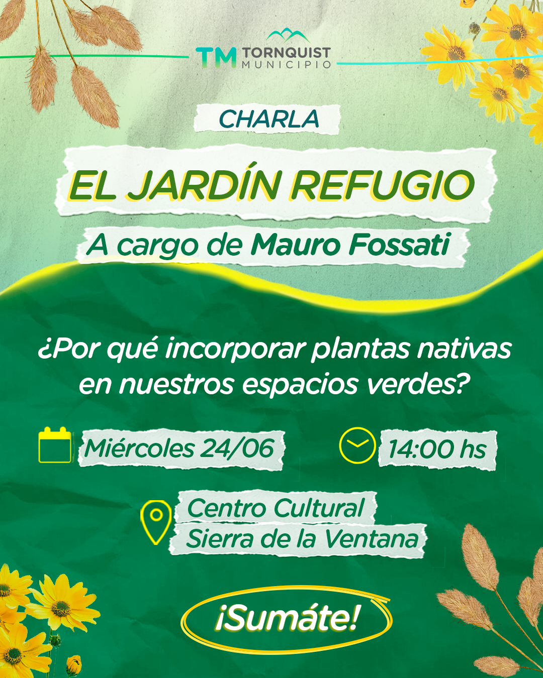 ‘El jardín refugio’, charla sobre plantas nativas en Sierra de la Ventana
