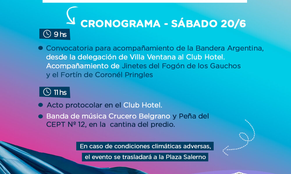El Club Hotel de la Ventana será escenario del Día de la Bandera en el distrito