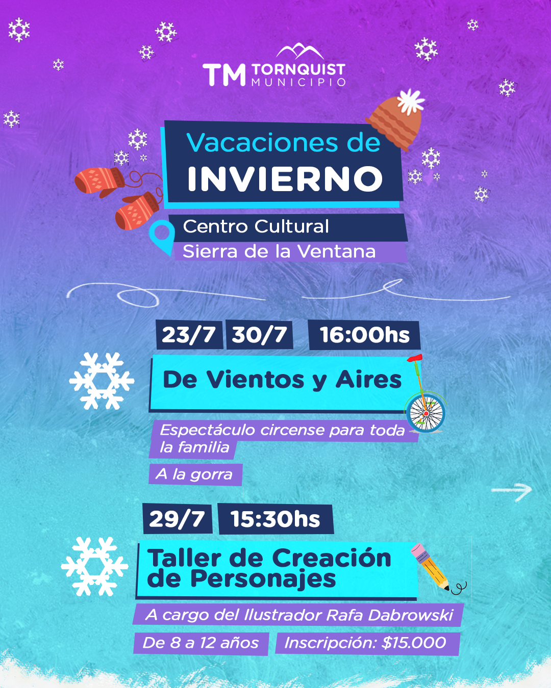 Vacaciones de invierno: Continúan en el distrito las actividades para toda la familia