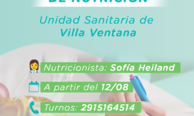 La Unidad Sanitaria de Villa Ventana incorpora consultorio de Nutrición