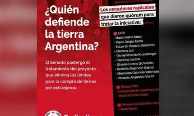 El “Radicalismo Auténtico” afirmó que la tierra no es una mercancía más