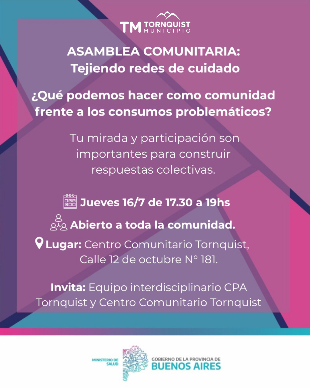 ‘Tejiendo redes con cuidado’: Invitan a una asamblea comunitaria