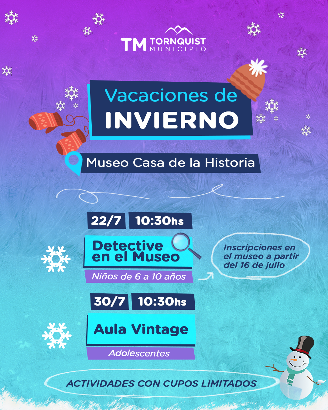 Vacaciones de Invierno con propuestas en el Museo Casa de la Historia