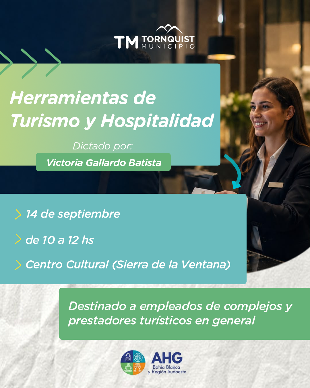 Turismo: Brindarán capacitaciones de hospitalidad y nuevas tendencias en gastronomía