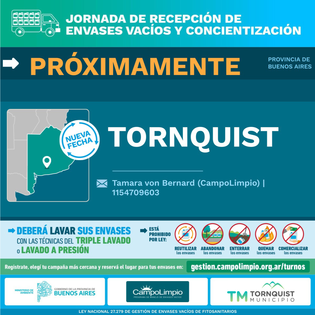 Disponible un relevamiento para la recolección de envases de fitosanitarios