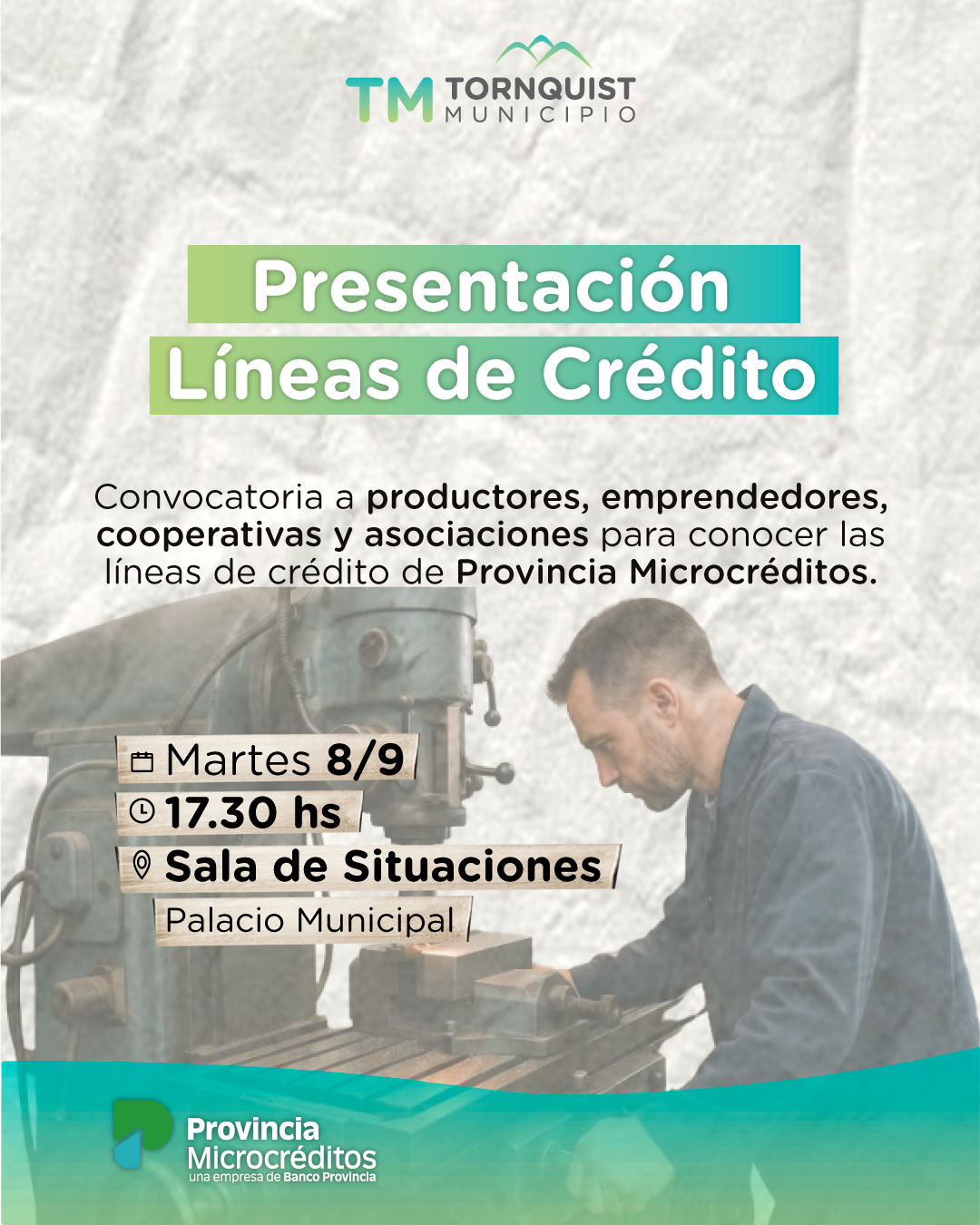 Convocatoria a emprendedores y productores a la presentación de líneas de crédito