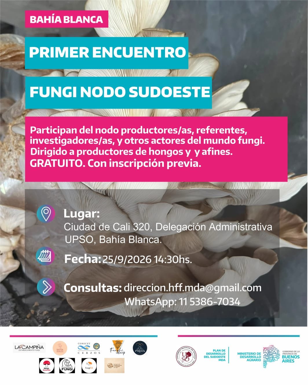 1º Encuentro Fungi Nodo Sudoeste para productores de hongos y afines