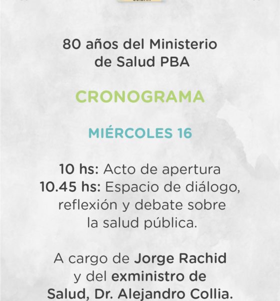 Con distintas actividades, Tornquist será sede de los 80 años del Ministerio de Salud