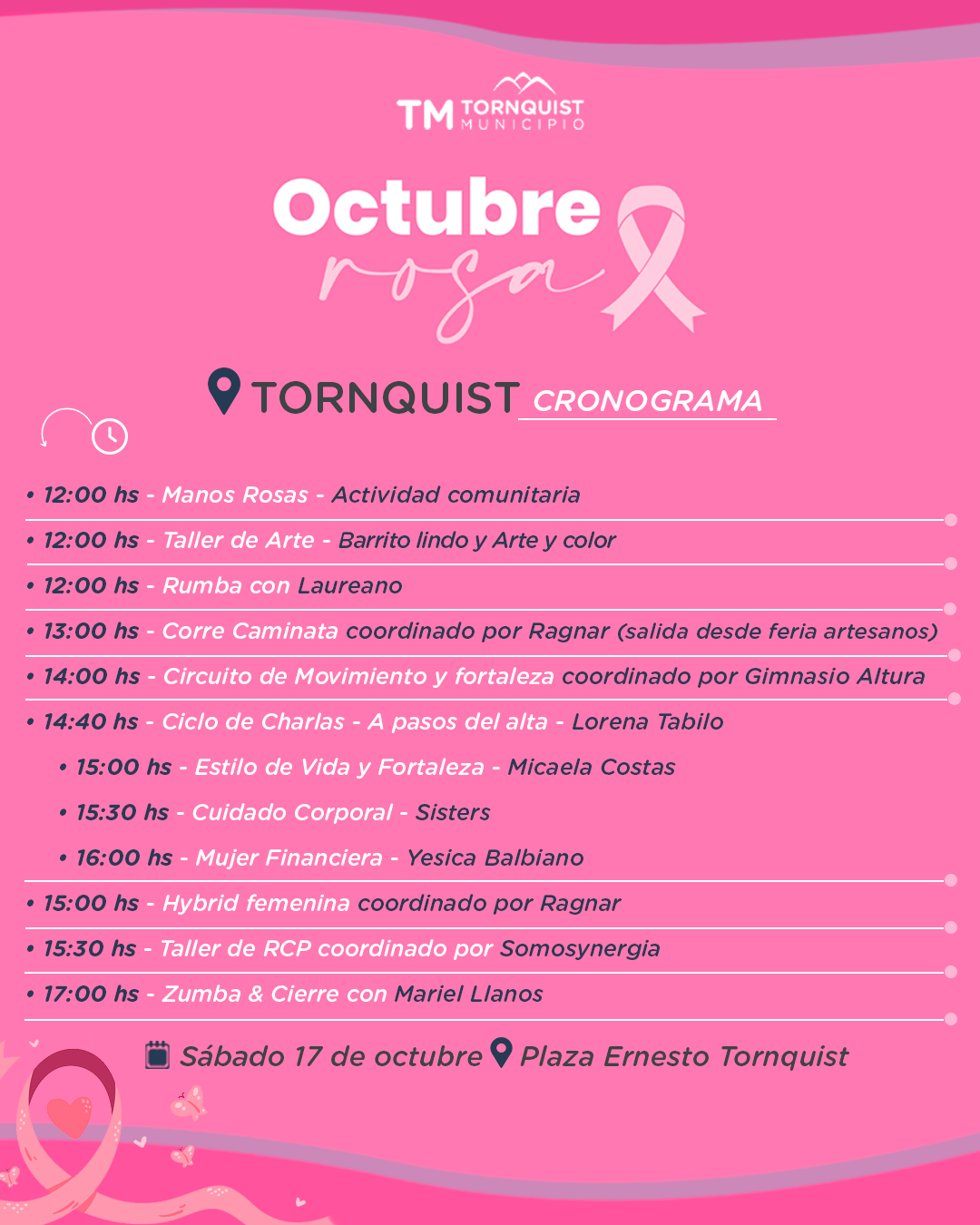 Octubre Rosa: habrá jornadas de prevención y concientización en todo el distrito