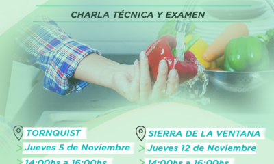 Tornquist y Sierra de la Ventana tendrán nuevas fechas del Taller de Manipulación Higiénica de Alimentos