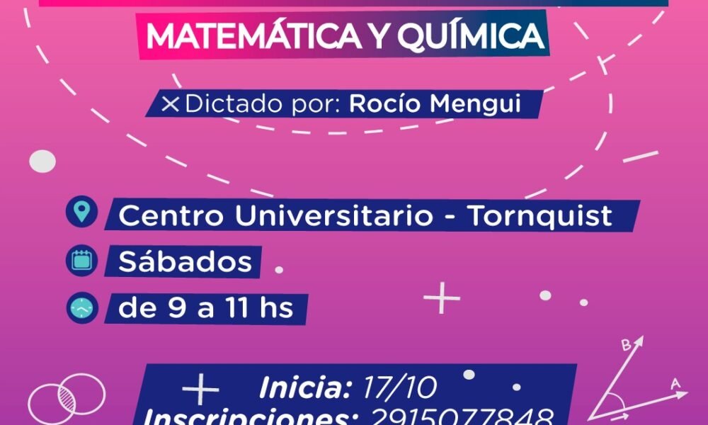 Centro Universitario: Se brindará un curso gratuito de nivelación de matemáticas y química