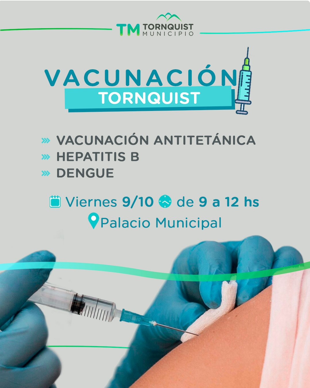 Este viernes habrá vacunación itinerante en el hall del Palacio Municipal