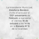 Invitación al acto del 120º aniversario de Pelicurá