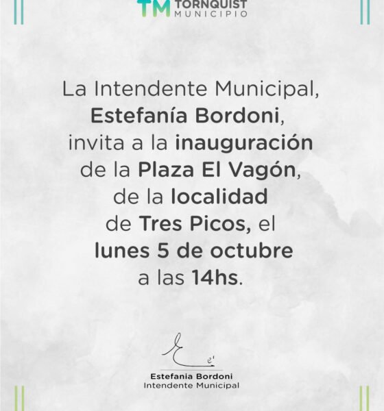 Invitación a la inauguración de la Plaza El Vagón