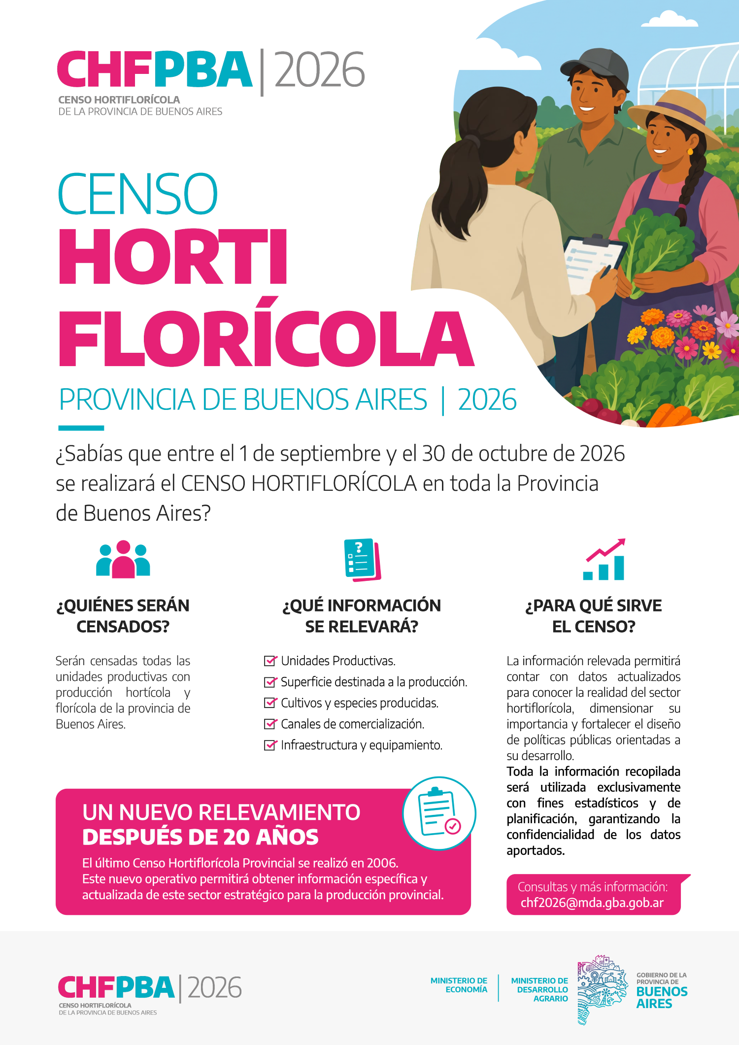 Se lleva adelante el Censo Hortiflorícola Provincial
